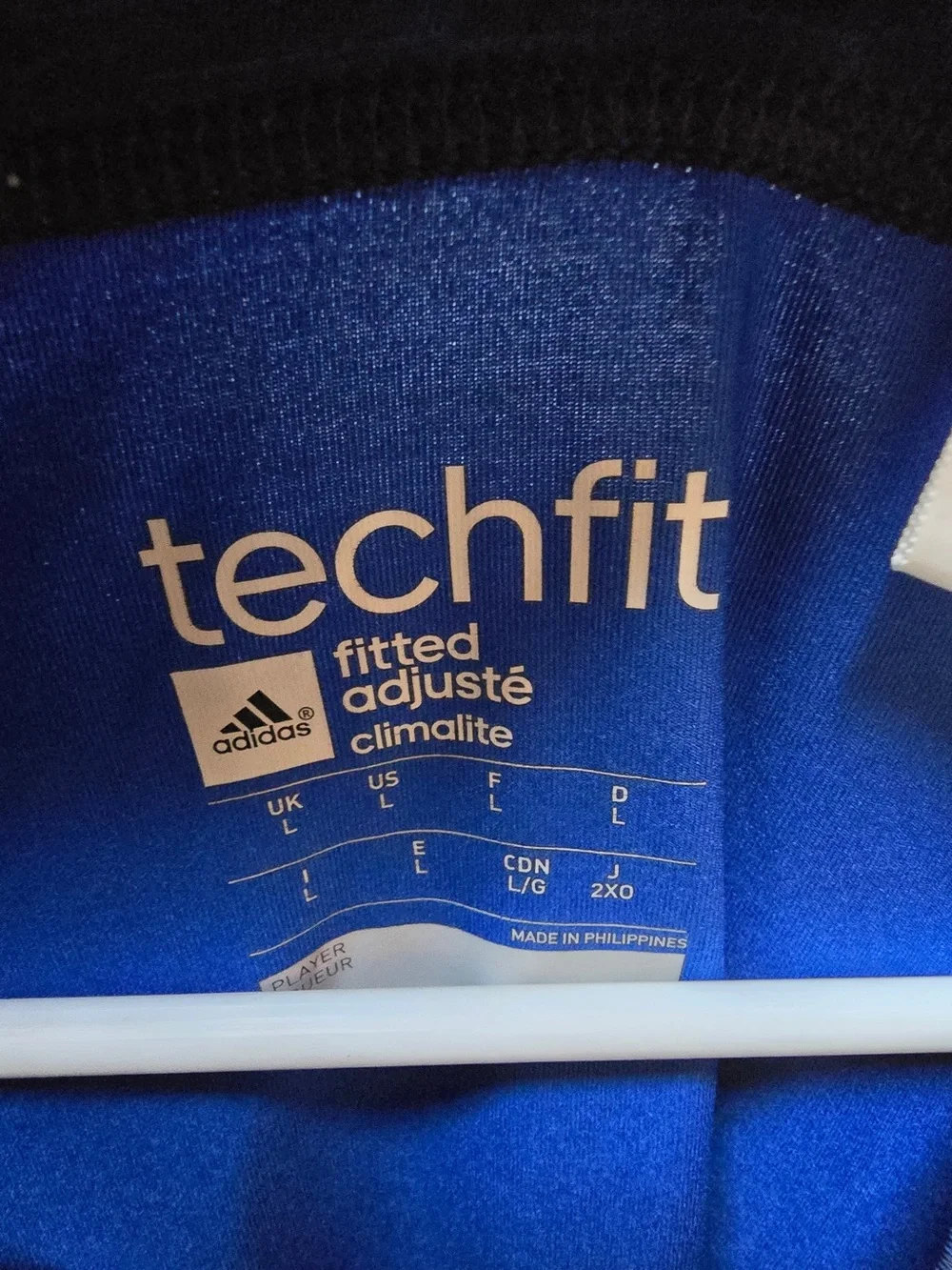 adidas Techfit Men's Dark Navy and Royal Blue Athletic Shirt - Large